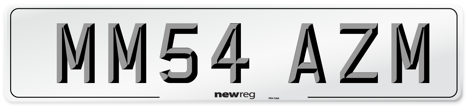 MM54 AZM Number Plate from New Reg